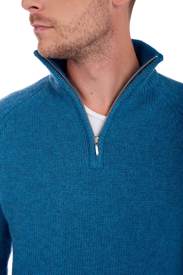 Cashmere men chunky sweater angers manor blue canard blue xl