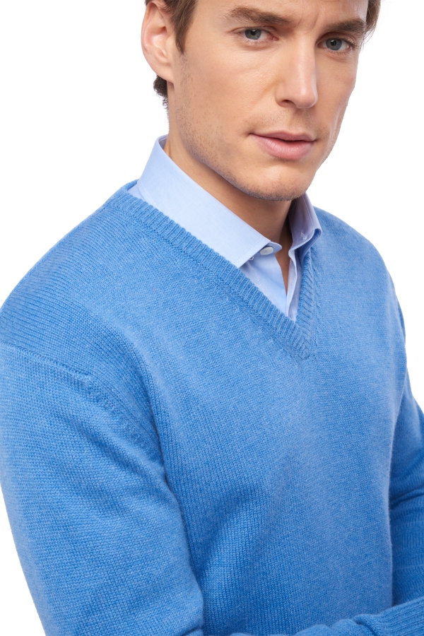 Cashmere men chunky sweater hippolyte 4f blue chine m