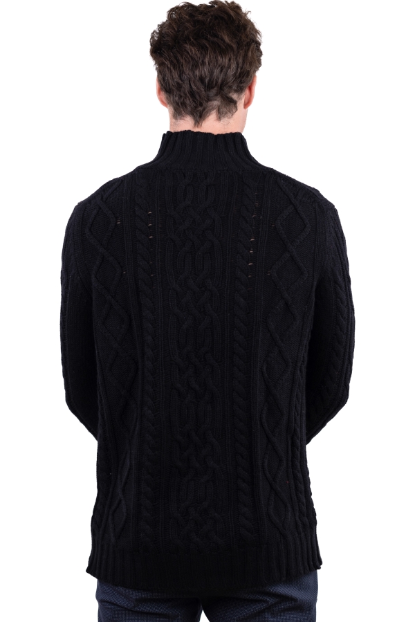 Cashmere men chunky sweater platon black 4xl