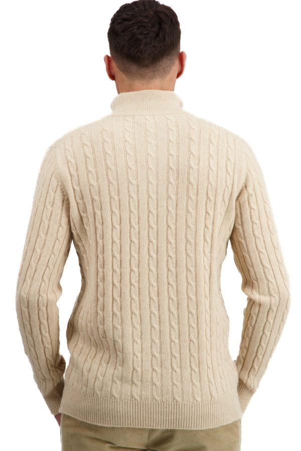 Cashmere men chunky sweater taurus natural beige 3xl