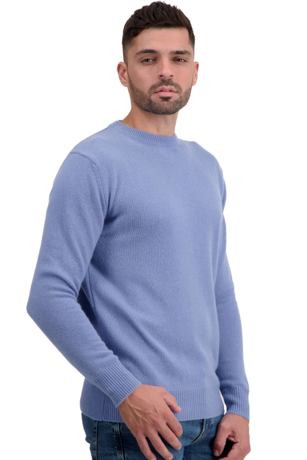 Cashmere men chunky sweater touraine first light blue xl