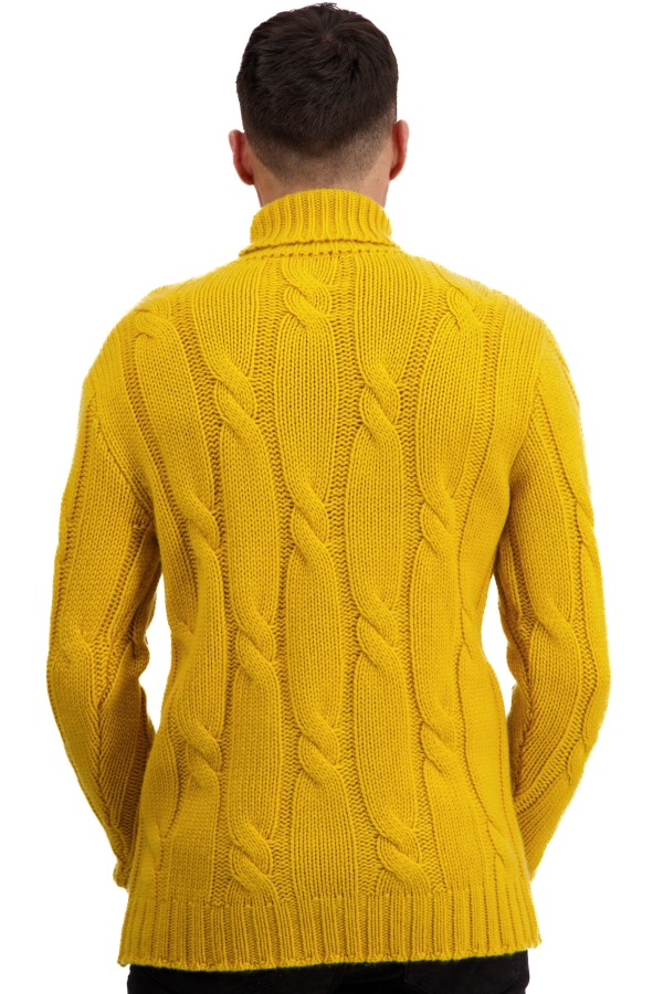 Cashmere men chunky sweater triton mustard m