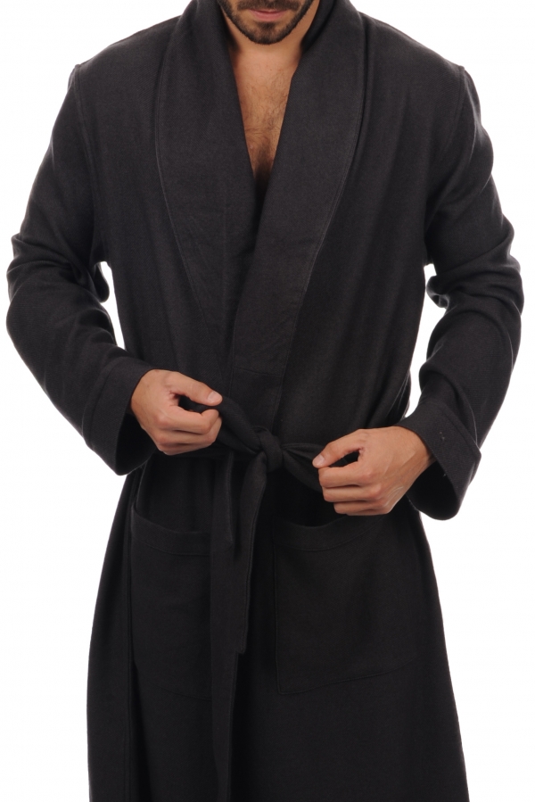 Cashmere men dressing gown working carbon s3