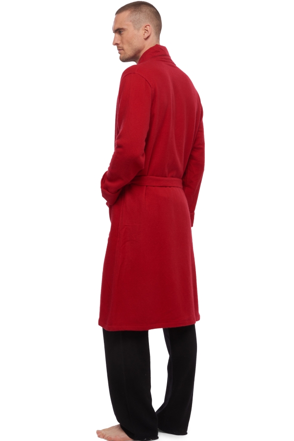 Cashmere men dressing gown working deep red s2