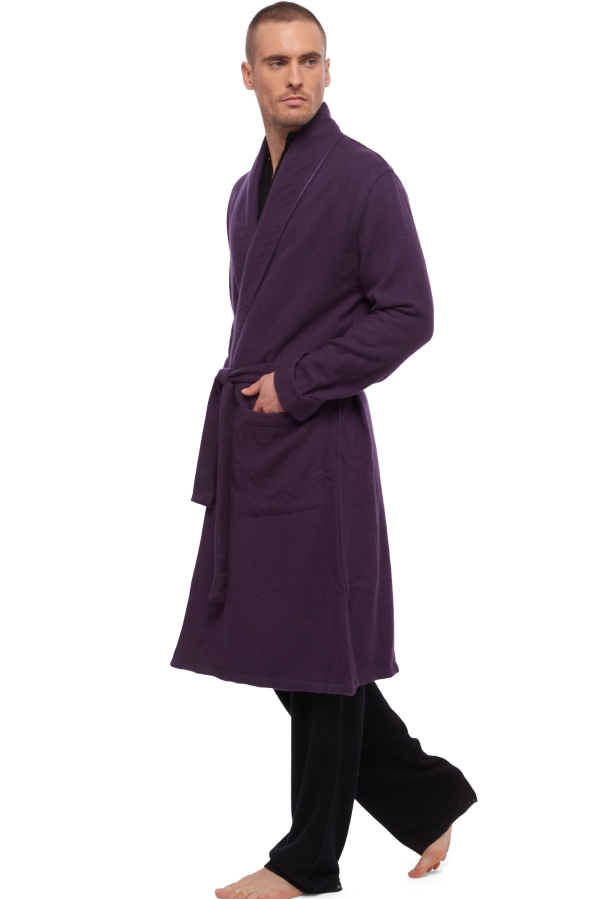 Cashmere men dressing gown working purple violet s2