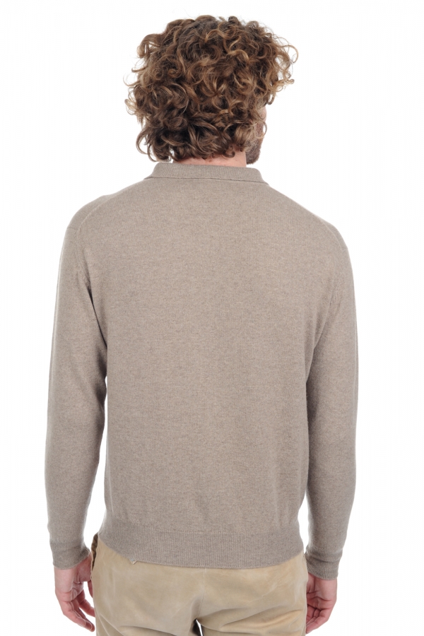 Cashmere men polo style sweaters alexandre premium dolma natural xl