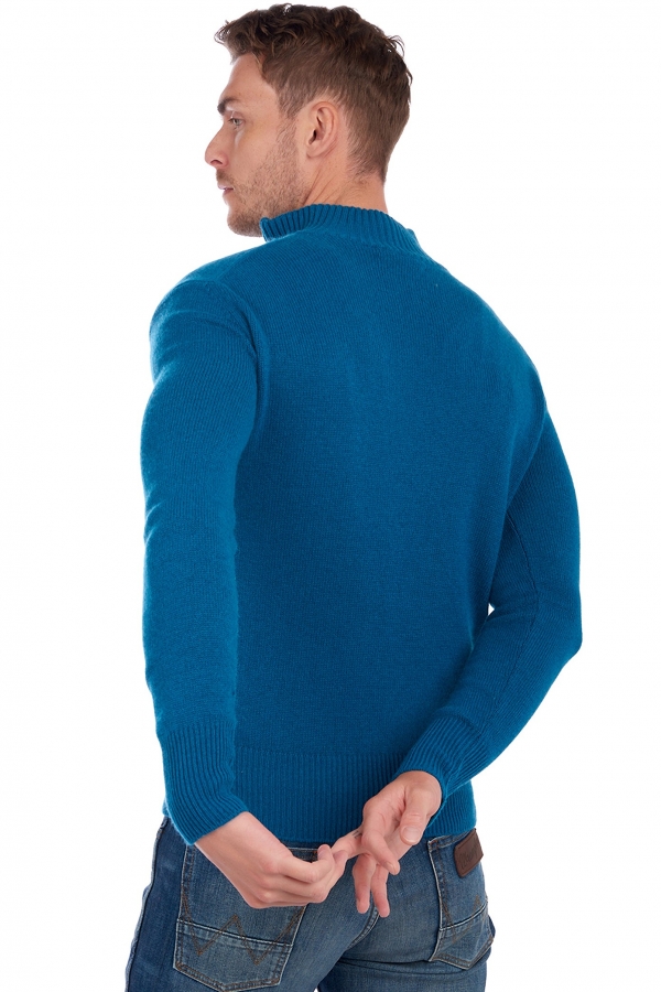 Cashmere men polo style sweaters donovan canard blue l