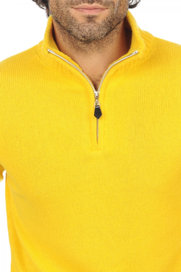 Cashmere men polo style sweaters donovan cyber yellow m