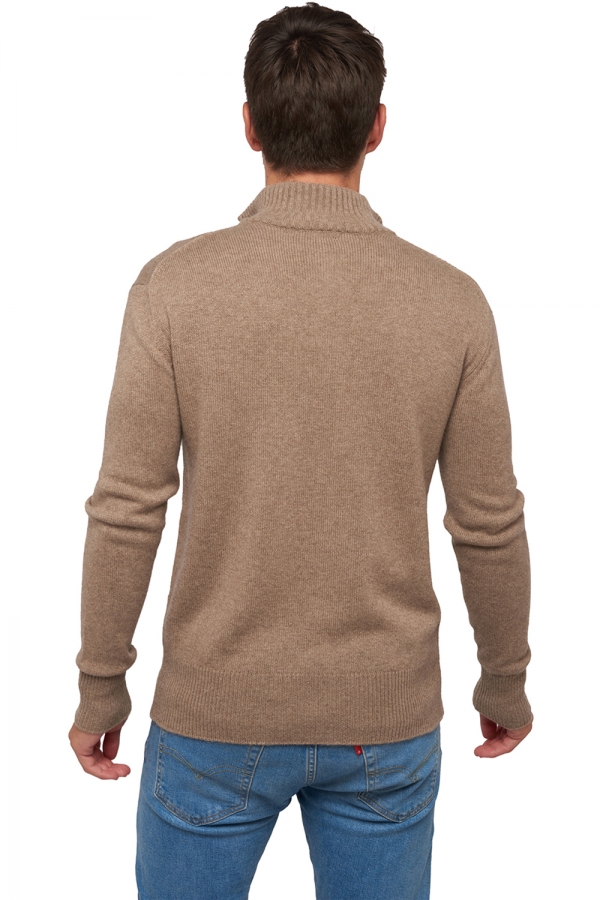Cashmere men polo style sweaters donovan natural brown l