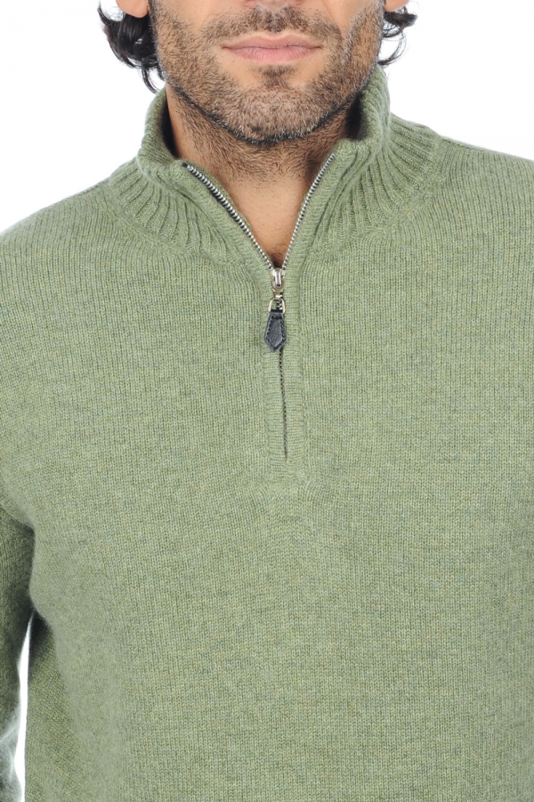Cashmere men polo style sweaters donovan olive chine 4xl