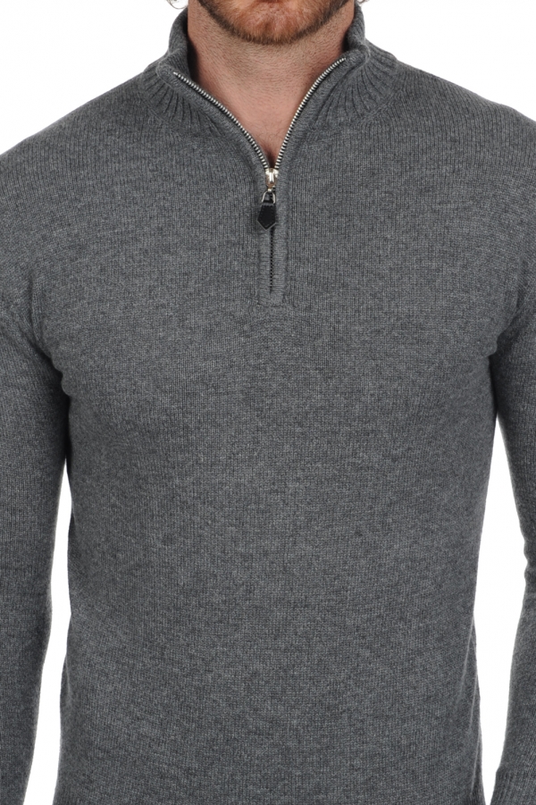 Cashmere men polo style sweaters donovan premium premium graphite xl