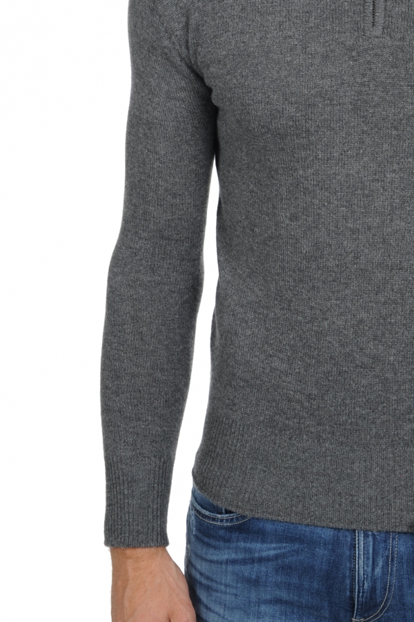 Cashmere men polo style sweaters donovan premium premium graphite xl