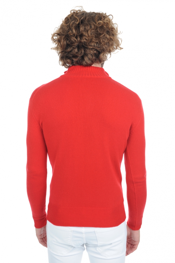 Cashmere men polo style sweaters donovan premium tango red s