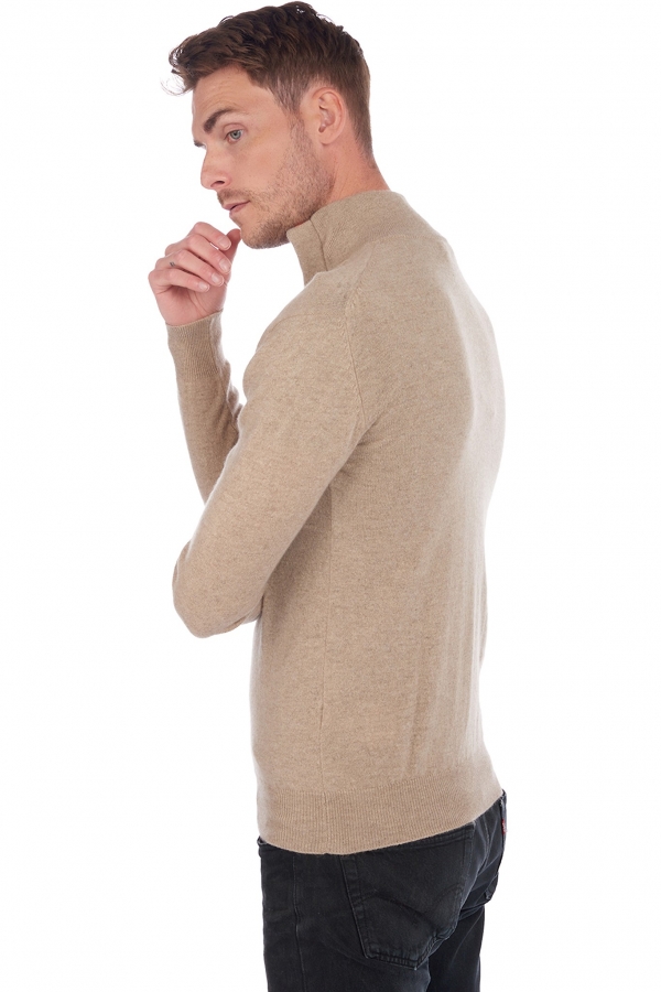 Cashmere men polo style sweaters gauvain natural brown paprika s