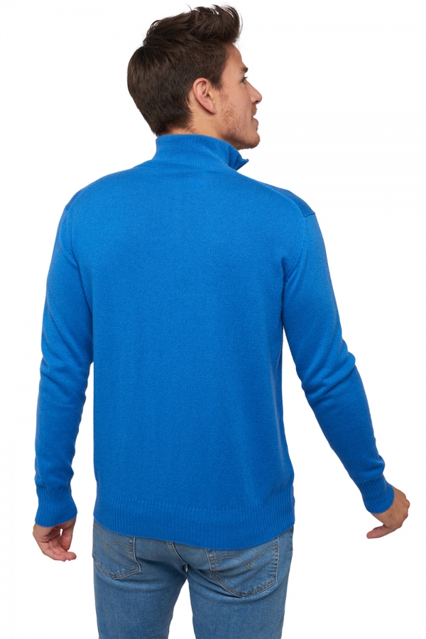 Cashmere men polo style sweaters henri tetbury blue dove chine xl