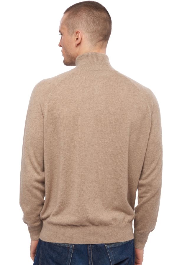 Cashmere men polo style sweaters natural vez natural brown l
