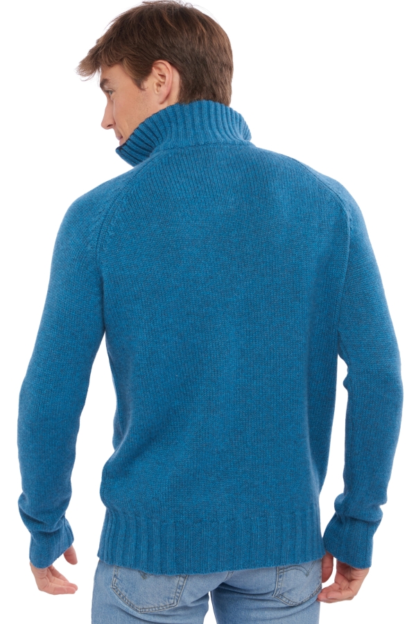 Cashmere men polo style sweaters olivier manor blue dress blue l