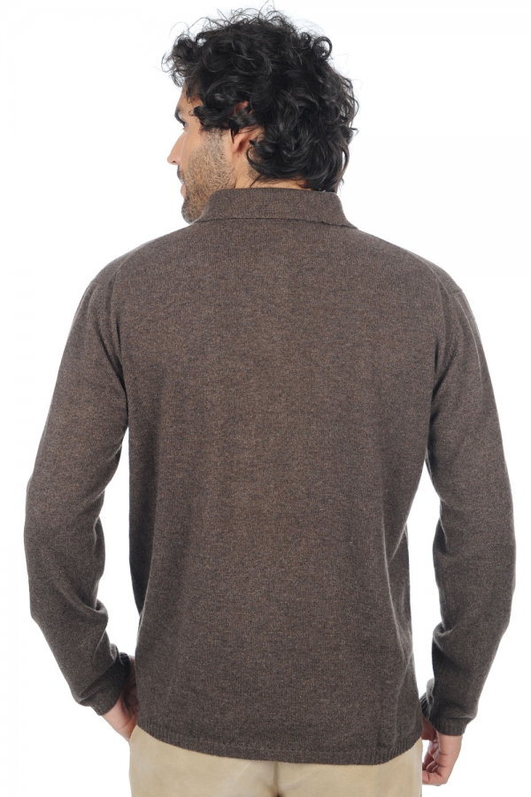 Cashmere men polo style sweaters scott marron chine fawn 3xl