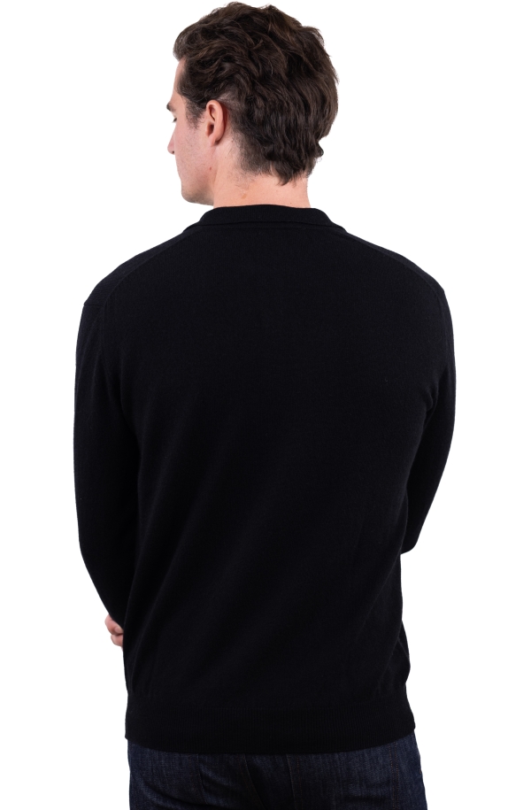 Cashmere men polo style sweaters tarn first black 3xl