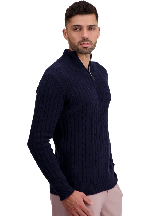 Cashmere men polo style sweaters taurus dress blue xs