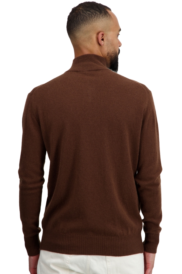 Cashmere men polo style sweaters toulon first dark camel 3xl