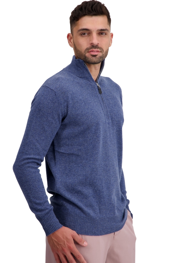 Cashmere men polo style sweaters toulon first nordic blue 3xl