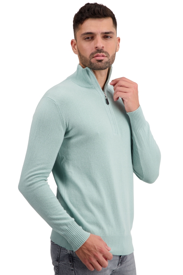 Cashmere men polo style sweaters toulon first sea foam 2xl