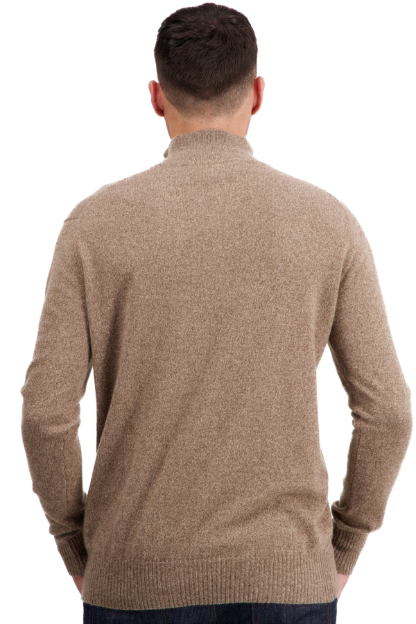 Cashmere men polo style sweaters toulon first tan marl 2xl