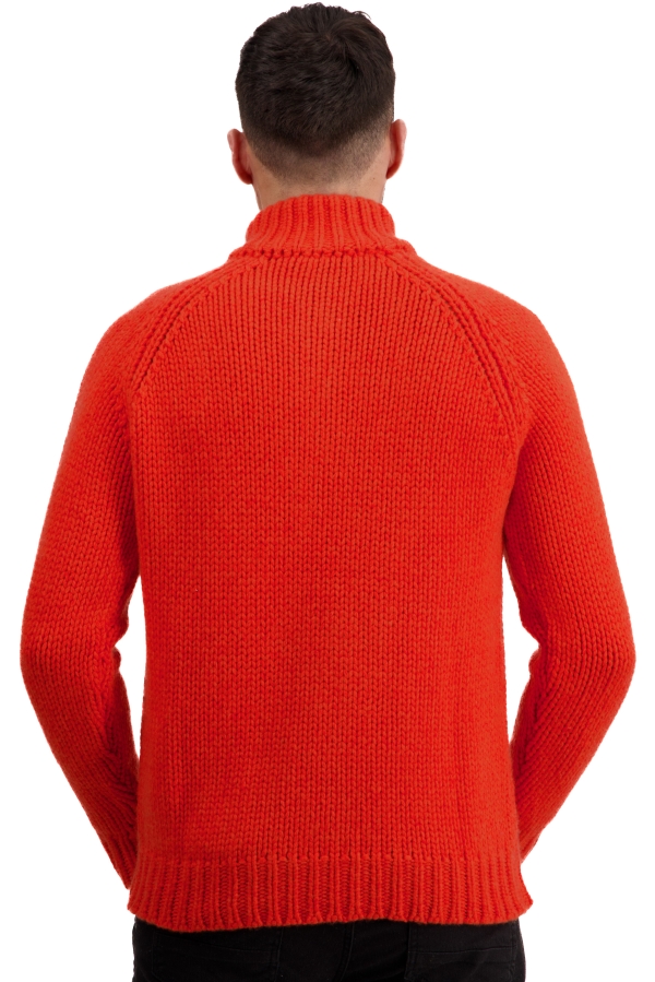 Cashmere men polo style sweaters tripoli bloody orange paprika xs