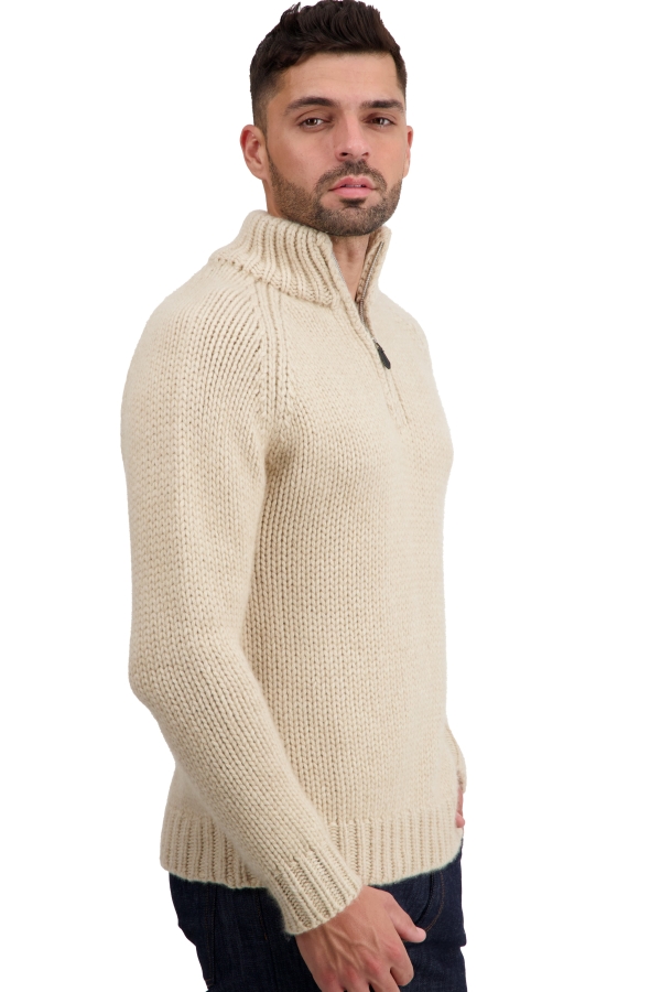 Cashmere men polo style sweaters tripoli natural winter dawn natural beige s