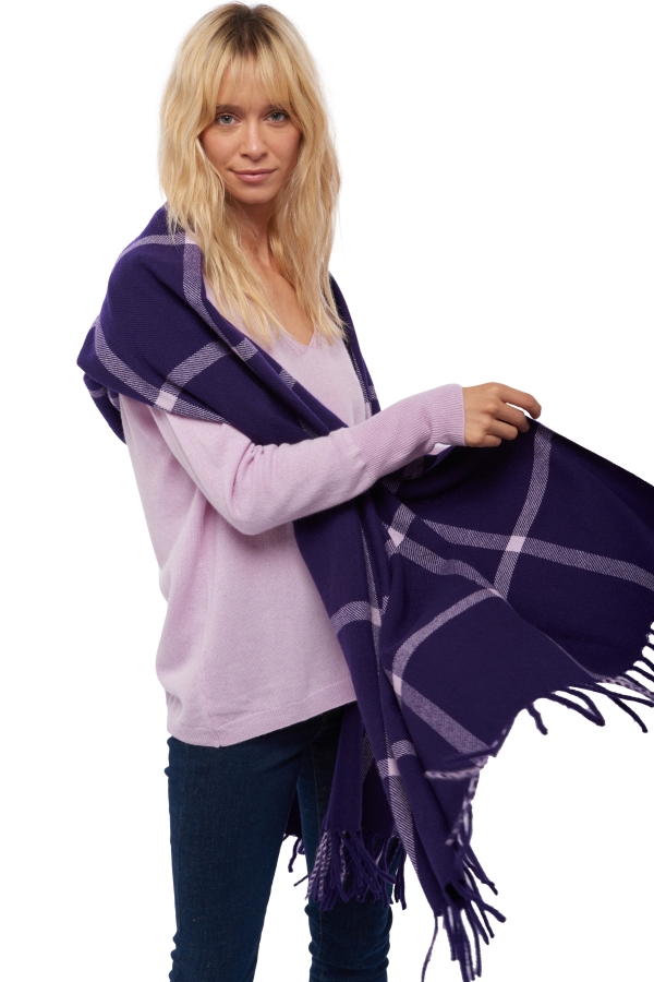 Cashmere men scarves mufflers venezia deep purple lilas 210 x 90 cm