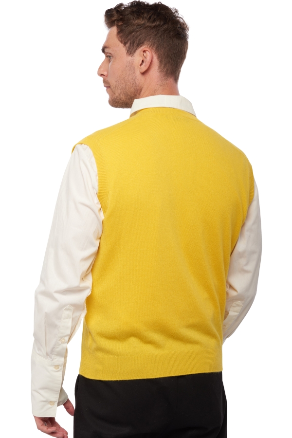 Cashmere men waistcoat sleeveless sweaters balthazar cyber yellow 2xl