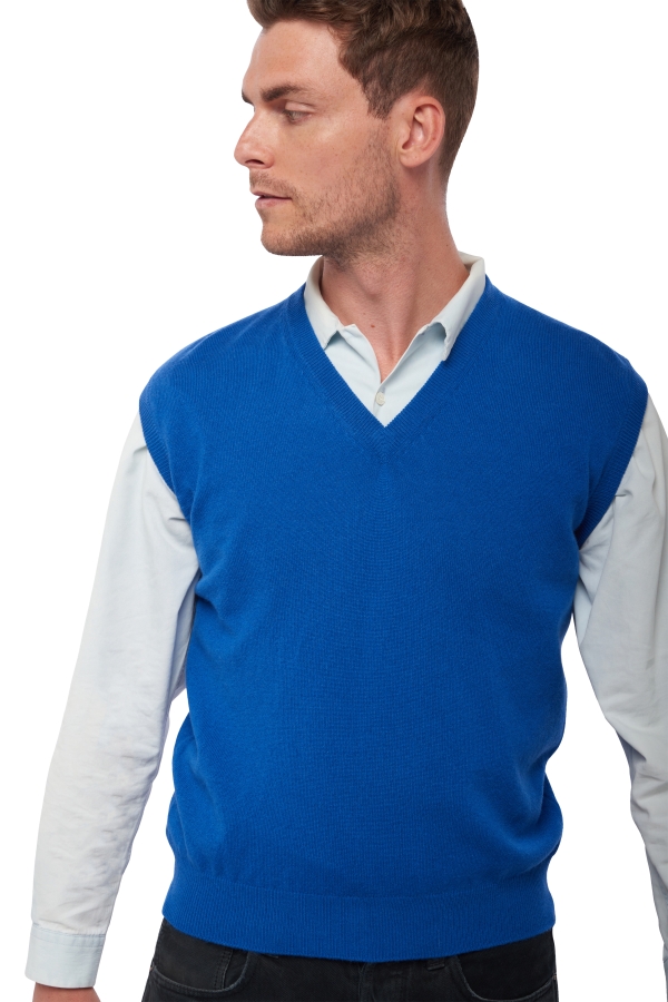Cashmere men waistcoat sleeveless sweaters balthazar lapis blue s