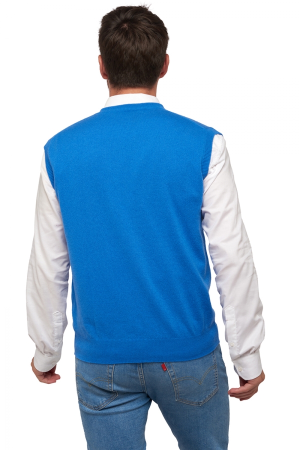 Cashmere men waistcoat sleeveless sweaters balthazar tetbury blue xs