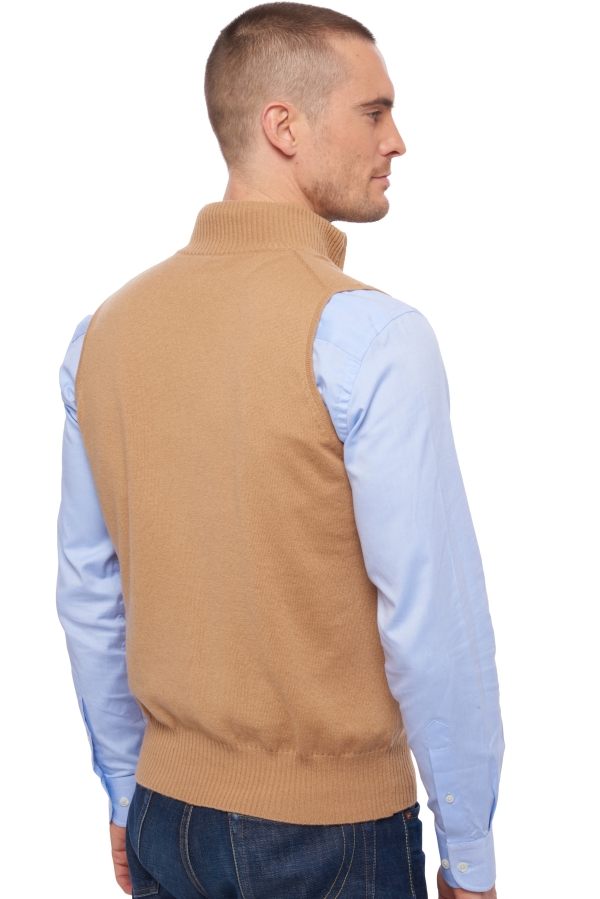 Cashmere men waistcoat sleeveless sweaters dali camel 3xl