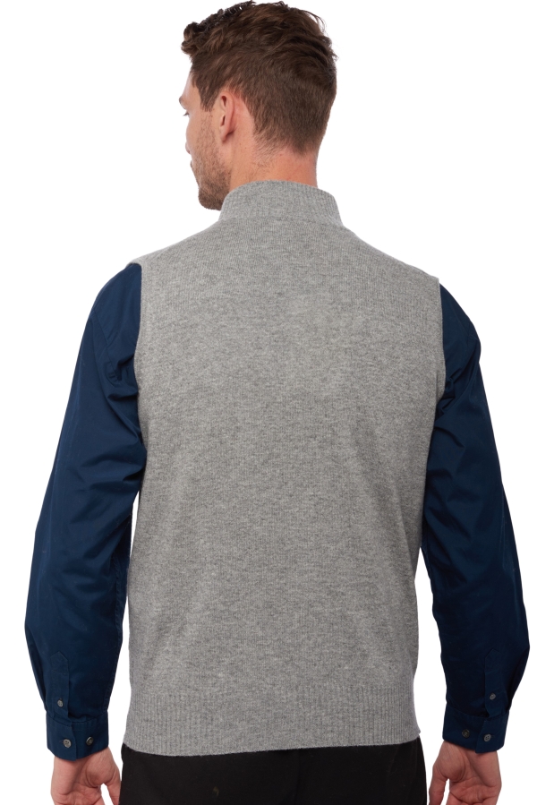 Cashmere men waistcoat sleeveless sweaters dali grey marl 4xl