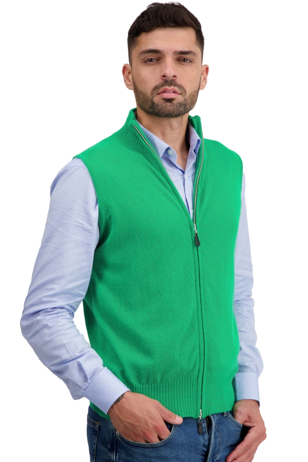 Cashmere men waistcoat sleeveless sweaters dali new green l