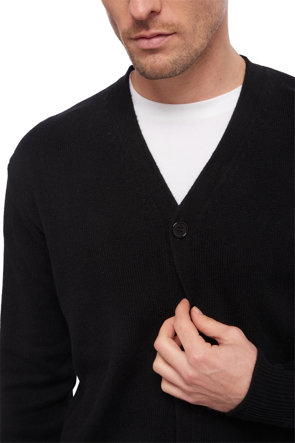 Cashmere men waistcoat sleeveless sweaters leon black 3xl