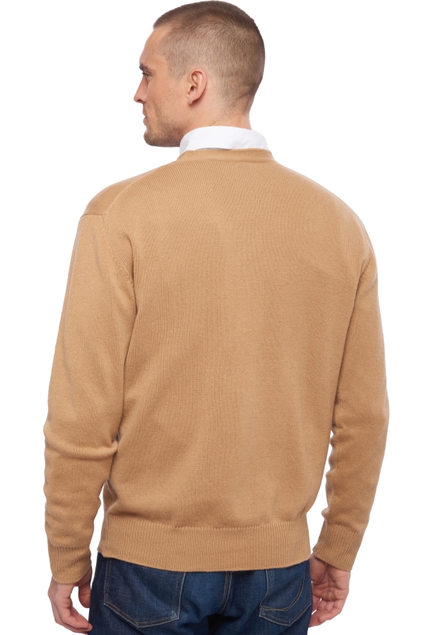 Cashmere men waistcoat sleeveless sweaters leon camel 2xl