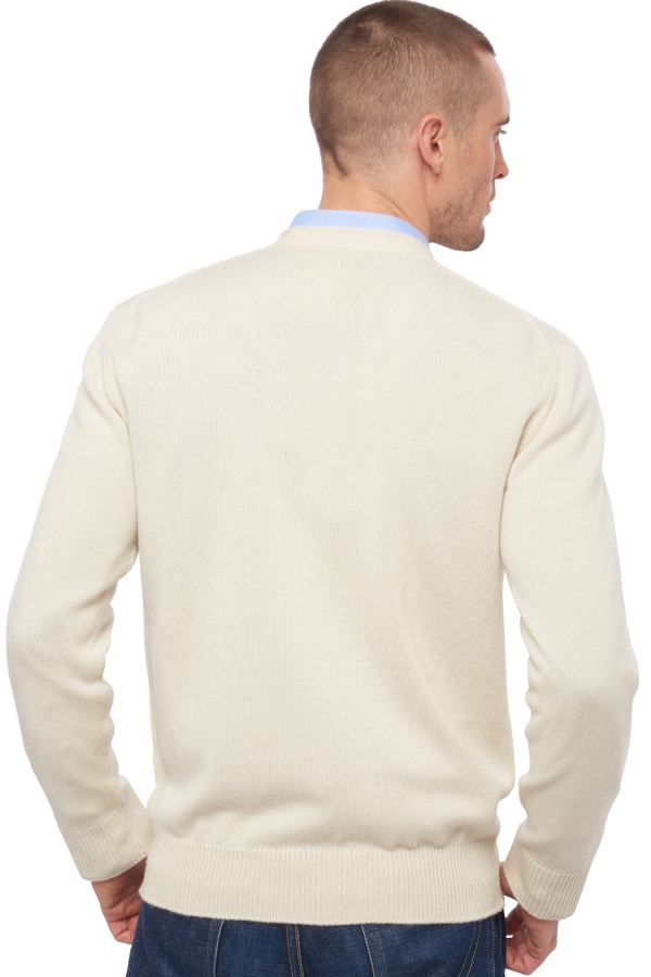Cashmere men waistcoat sleeveless sweaters leon ecru 2xl
