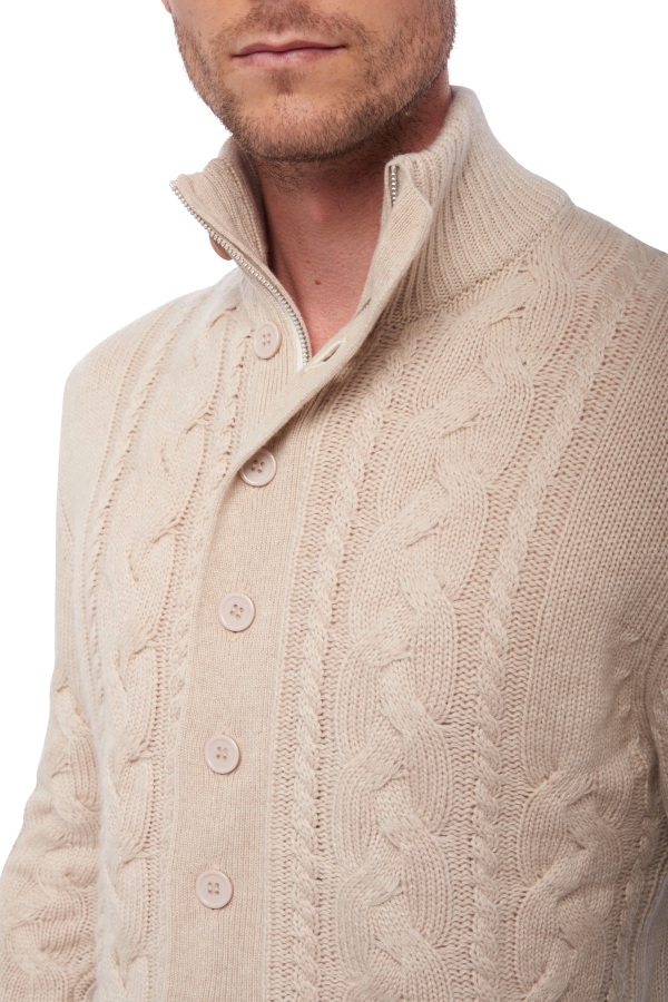 Cashmere men waistcoat sleeveless sweaters loris natural beige 3xl