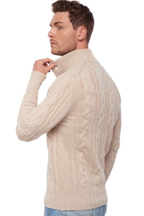 Cashmere men waistcoat sleeveless sweaters loris natural beige 4xl