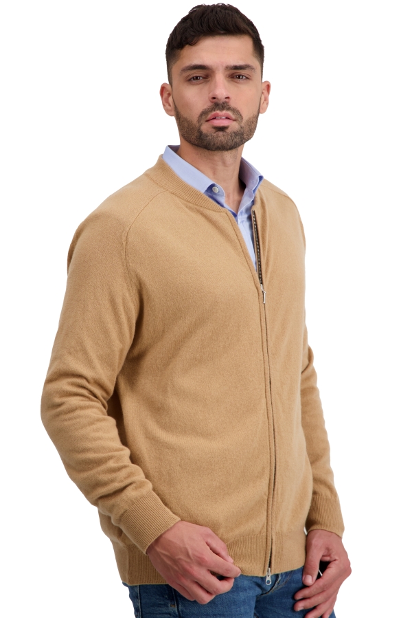 Cashmere men waistcoat sleeveless sweaters tajmahal camel xs