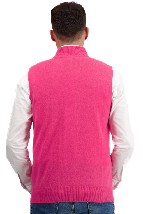 Cashmere men waistcoat sleeveless sweaters texas shocking pink m