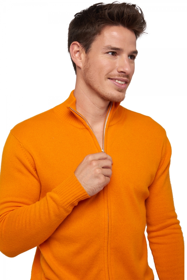 Cashmere men waistcoat sleeveless sweaters thobias first orange l