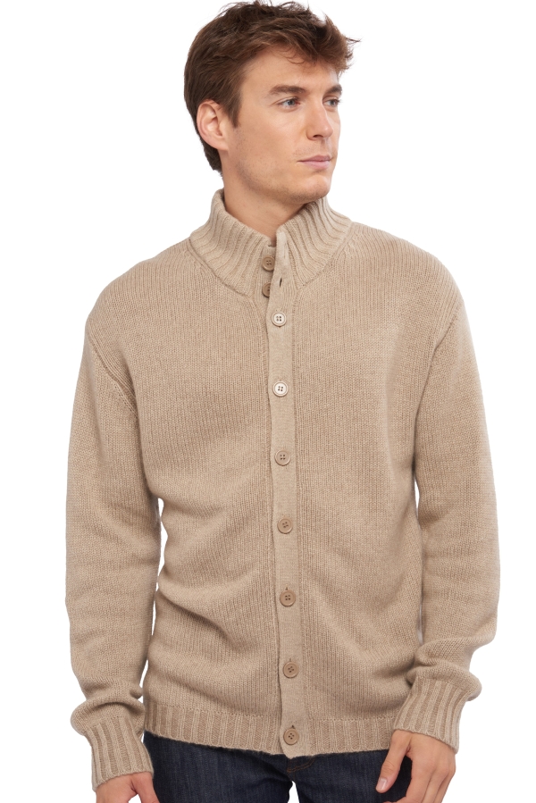Cashmere men waistcoat sleeveless sweaters wolf natural stone m