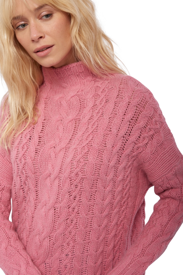 Yak ladies chunky sweater victoria pink m