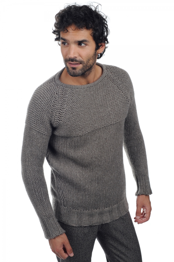 Yak men chunky sweater julius natural dove 2xl
