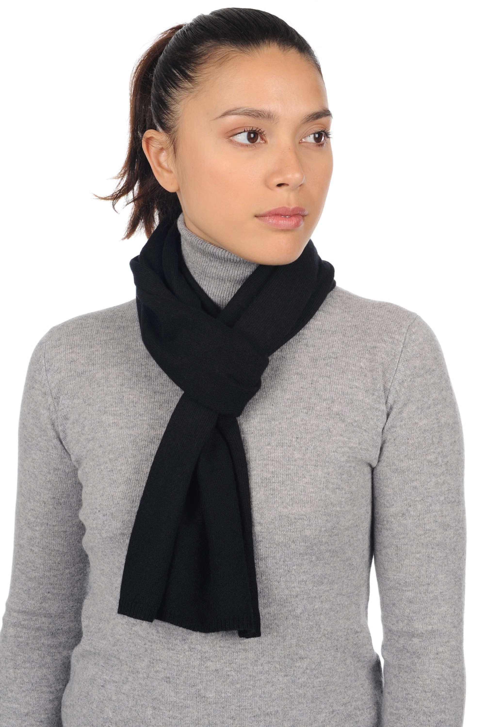  accessories scarves mufflers woolozone black 160 x 30 cm