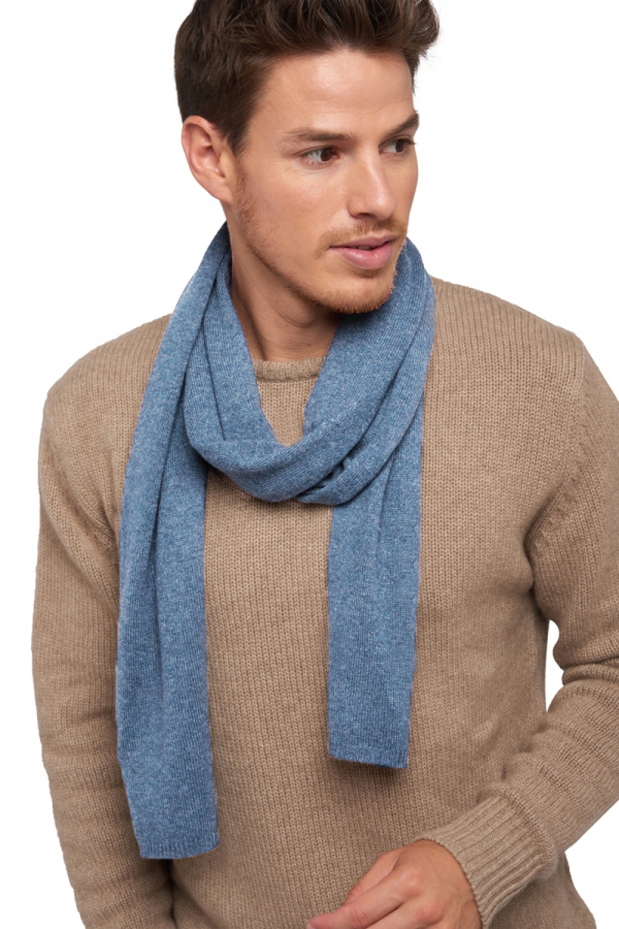  accessories scarves mufflers woolozone denim chine 160 x 30 cm